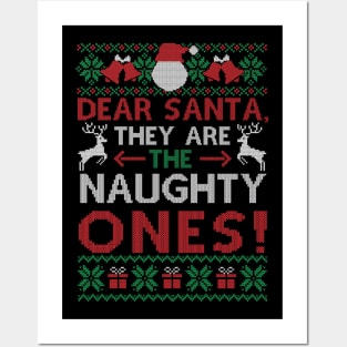 Dear Santa They Are Naughty Funny Christmas Gift Posters and Art